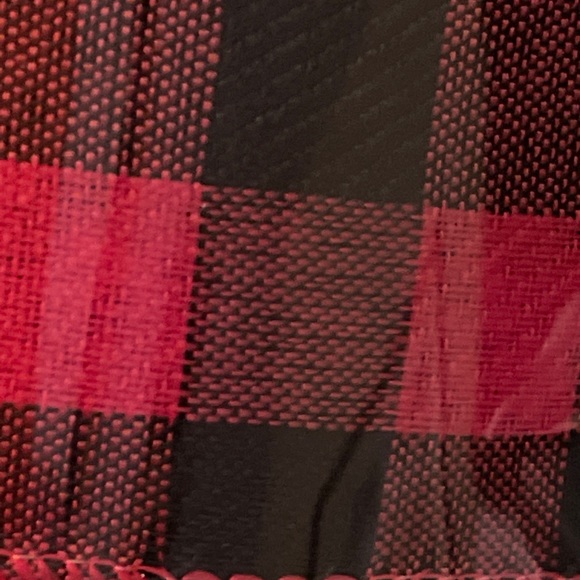 CHRISTMAS RIBBON - Buffalo Plaid Red and Black RED wired edge Ribbon. 15 YARDS! - Picture 2 of 2